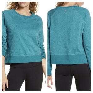Sweaty Betty Teal/Green Crop Sweatshirt Top XL